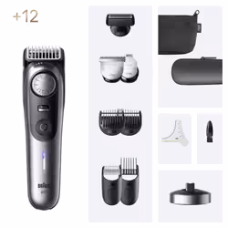 Braun BeardTrimmer 9 BT9560 Batteria 52 2 cm Bagnato e secco Nero, Grigio - Vista aggiuntiva 2