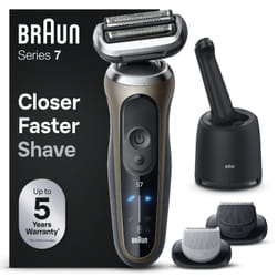 Braun Series 7 72-C7650cc Rasoio Trimmer Nero, Marrone
