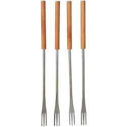 Kuhn Rikon - 32099 - Forchette per fonduta di formaggio/carne, in legno di ciliegio, 4 pezzi
