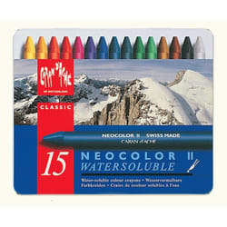 Caran d-Ache NEOCOLOR II 15's Colori a cera Duro Blu, Multicolore 15 pz