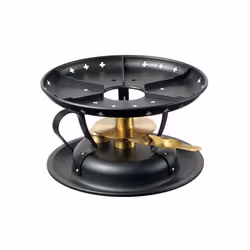 Fornello per fonduta con bruciatore, stoppino in ottone nero Dimensioni: 22/24 cm x 13,5 cm Prodotto in Svizzera