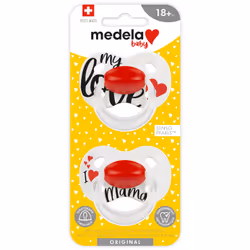 Medela ORIGINAL Ciuccio classico Ortodontico Silicone Nero, Rosso, Bianco