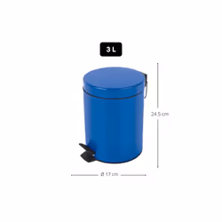 Spirella 7610583163844 bidone per la spazzatura 3 L Rotondo Acciaio Blu