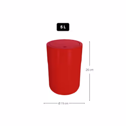 Spirella 7610583174598 bidone per la spazzatura 5 L Rotondo Polistirolo Rosso