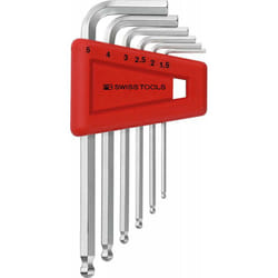 Pb Swiss Tools - Set chiavi a brugola in supporto di plastica 6-unità 1,5-5mm Testa a sfera