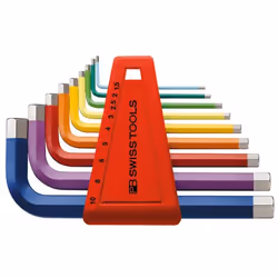 PB Swiss Tools PB 210 H RB, Set di chiavi esagonali a L, Metrico, 9 pz, 1.5,2,2.5,3,4,5,6,8,10 mm