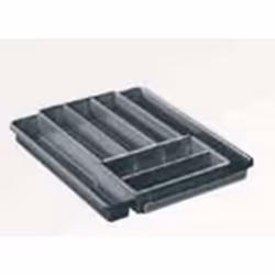 Rotho Domino, Organizzatore, Vassoio, Cassetto del mobile, Posate, Antracite, Polipropilene (PP)