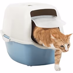 Rotho Bailey Gatto Lettiera con coperchio Blu, Bianco