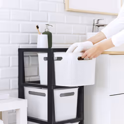 Rotho BRISEN Cesto portaoggetti Rettangolare Plastica Bianco