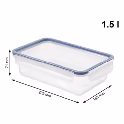 Rotho CLIC & LOCK Rettangolare Contenitore 1,5 L Blu, Trasparente 1 pz - Vista aggiuntiva 4