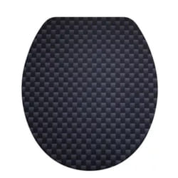 Diaqua Lyon Coperchio rigido da WC MDF, Metallo, Plastica Nero
