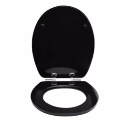 Diaqua Lyon Coperchio rigido da WC MDF, Metallo, Plastica Nero