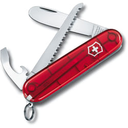 Coltellino svizzero Victorinox My First Victorinox H, disegnato per i bambini, 9 funzioni, lama con punta arrotondata, catena e corda, colore rosso