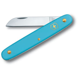 Victorinox - Coltello Swiss Army per tagliare i fiori, bordo resistente in acciaio inossidabile da 5,5 cm, manico in nylon da 10 cm, colore blu