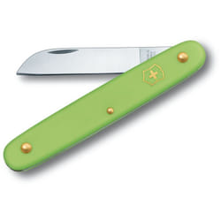 Victorinox - Coltello Swiss Army per tagliare i fiori, bordo resistente in acciaio inossidabile di 5,5 cm, manico in nylon di 10 cm, colore verde