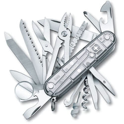 Victorinox - Coltellino svizzero Swiss Champ 1.6794.T7 Silver / Clear con 31 funzioni. Include pinze multiuso e mini-cacciavite