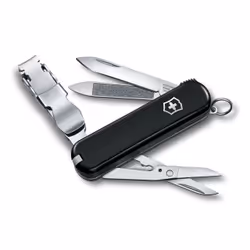Victorinox NailClip 580, Coltello a serramanico, Coltello multiuso, Punta per scuoiare, Nero, 8 strumenti, 6,5 cm