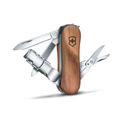 Victorinox - Coltellino svizzero Nail Clip Wood 580 0.6461.63B1 con 6 funzioni tra cui lima e tagliaunghie, presentato in blister