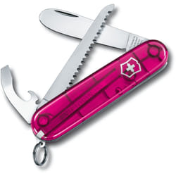 Victorinox - Coltellino svizzero My First h, progettato per i bambini, 9 funzioni, lama con punta arrotondata, catena e cordino, colore rosa