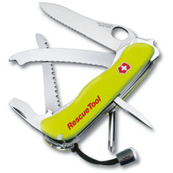 Victorinox - Coltellino svizzero Rescue Tool, 13 funzioni, per rompere i vetri e tagliare le cinture di sicurezza, 167 gr, colore verde