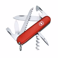 Victorinox Camper, Coltello a serramanico, Coltello multiuso, Acciaio al carbonio, ABS sintetico, Rosso, Acciaio inox, 13 str ...