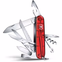 Coltello svizzero Victorinox Huntsman, include forbici e sega per legno, 15 funzioni, per il campeggio, vari colori disponibi ...