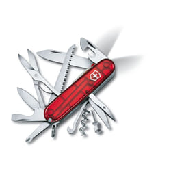 Victorinox - Coltello svizzero Huntsman Lite con luce led sega per legno 21 funzioni 121 grammi rosso trasparente 1.7915.T