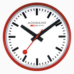 Mondaine A990.CLOCK.11SBC orologio da parete e da tavolo Orologio al quarzo Cerchio Rosso, Bianco