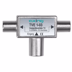 Axing TVE 1-03, Argento, 1 × IEC(f), 2 × IEC(m), 55 mm, 34 mm, 18 mm
