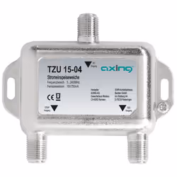 Axing TZU 15-04, Splitter per cavo, 5 - 2400 MHz, Metallico, 53 mm, 16 mm, 55 mm