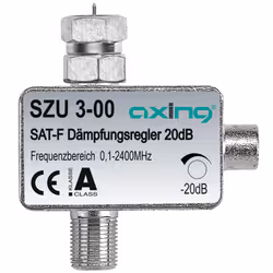 Axing SZU 3-00, 0,0001 - 2,4 GHz, 20 dB, Argento, F-female/F-male, Alluminio