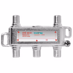 Axing SVE04001, Splitter per cavo, 75 Ω, 5 - 2400 MHz, Argento, 1 pz, 1x F-type