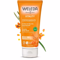 Weleda Doccia Cremosa Olivello Spinoso attiva i sensi e dona vitalità.
Cremosa emulsione lavante dal piacevole profumo agr ...