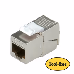 ROLINE Cat.6/Class E Keystone Jack, RJ-45, shielded, SLIM, toolless silver Argento