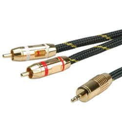 ROLINE 11.09.4279 cavo audio 10 m 3.5mm 2 x RCA Nero, Oro