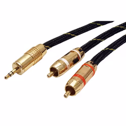 ROLINE 11.09.4279 cavo audio 10 m 3.5mm 2 x RCA Nero, Oro - Vista aggiuntiva 2