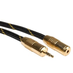ROLINE 11.09.4753 cavo audio 2,5 m 3.5mm Nero, Oro