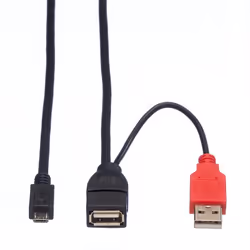 ROLINE 19.08.1009 cavo USB USB 2.0 1 m USB A Micro-USB B Nero