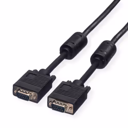 ROLINE 11.04.5260, 10 m, VGA (D-Sub), VGA (D-Sub), Maschio, Maschio, Nero