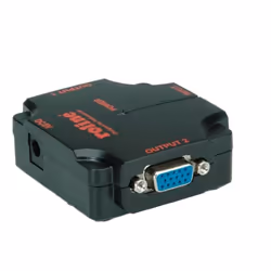 ROLINE VGA Video Splitter, 450 MHz, 2-way, VGA, 2x VGA, 1920 x 1080 Pixel, Nero, Plastica, 450 MHz