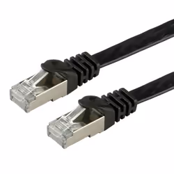 VALUE FTP Cat.6 Flat Network Cable, black 2 m, F/UTP (FTP), Nero