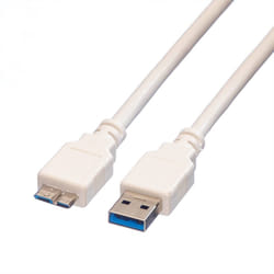 VALUE 11998873 cavo USB USB 3.2 Gen 1 (3.1 Gen 1) 0,8 m USB A Micro-USB B Bianco