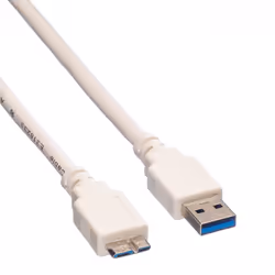 VALUE 11998873 cavo USB USB 3.2 Gen 1 (3.1 Gen 1) 0,8 m USB A Micro-USB B Bianco