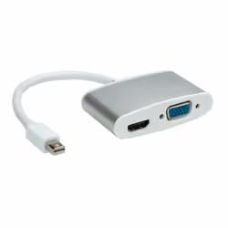 ROLINE 12.03.3161 cavo e adattatore video 0,1 m Mini DisplayPort HDMI + VGA (D-Sub) Argento