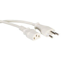 VALUE Netzkabel T12 auf C13, weiss 1,8m