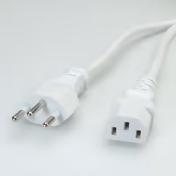 VALUE Netzkabel T12 auf C13, weiss 1,8m