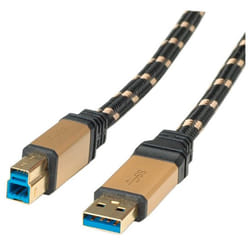 ROLINE 11.88.8900 cavo USB USB 3.2 Gen 1 (3.1 Gen 1) 0,8 m USB A USB B Nero, Oro