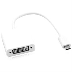 ROLINE 12.03.3205 cavo e adattatore video 0,1 m USB tipo-C DVI-D Argento, Bianco