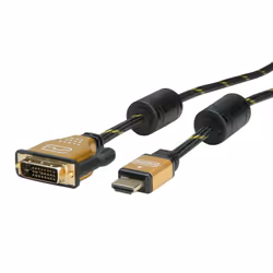 ROLINE 11.04.5895 cavo e adattatore video 10 m HDMI DVI Nero, Oro