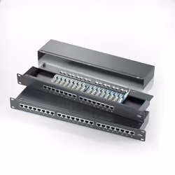 ROLINE Cat.5e 19" Patch Panel, 24 Ports, STP black, Nero, Acciaio